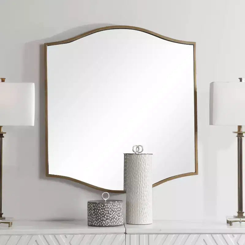 Uttermost Cerise Antique Gold 36 x 40 3/4 Wall Mirror