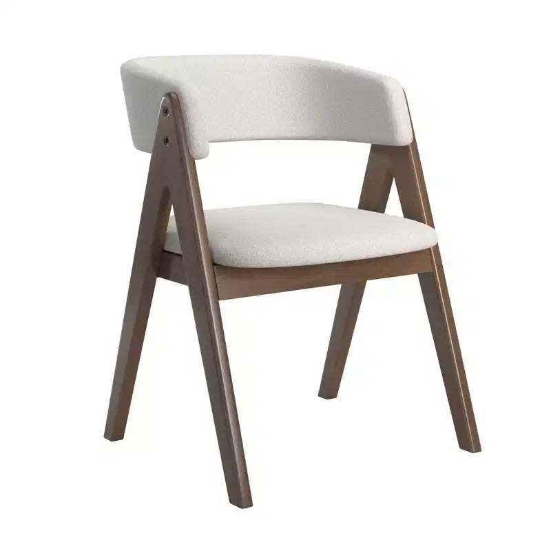 Kivik Modern Boucle and Wood Dining Chairs (Set of 2) - iNSPIREQ