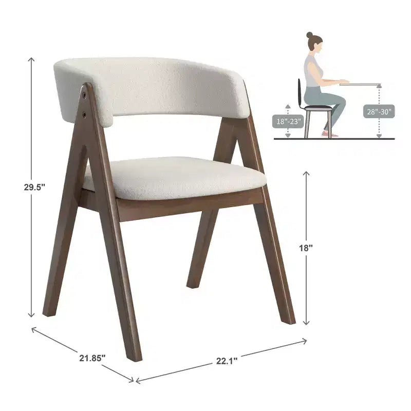Kivik Modern Boucle and Wood Dining Chairs (Set of 2) - iNSPIREQ