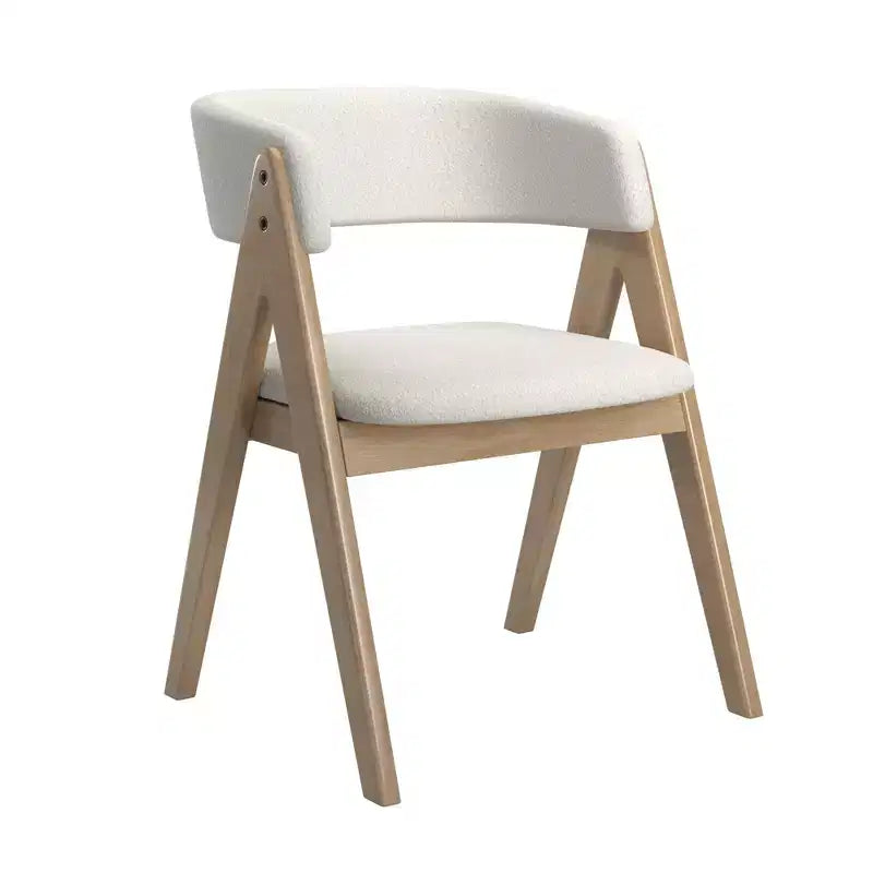 Kivik Modern Boucle and Wood Dining Chairs (Set of 2) - iNSPIREQ