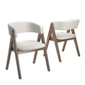 Kivik Modern Boucle and Wood Dining Chairs (Set of 2) - iNSPIREQ