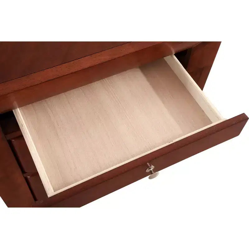 HomeStock Rectangle Cherry Wood Nighstand For Living Room and Bedroom