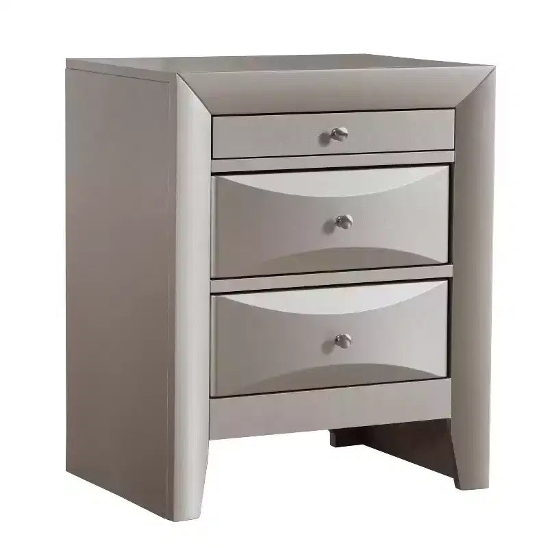 HomeStock Rectangle Cherry Wood Nighstand For Living Room and Bedroom