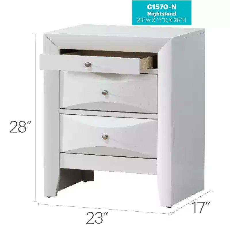 HomeStock Rectangle Cherry Wood Nighstand For Living Room and Bedroom