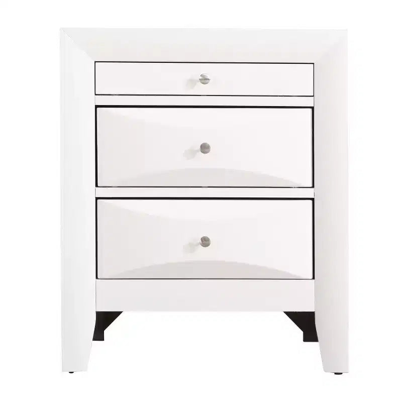 HomeStock Rectangle Cherry Wood Nighstand For Living Room and Bedroom