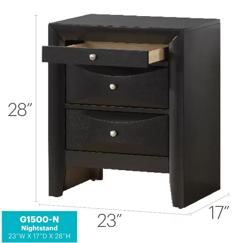 HomeStock Rectangle Cherry Wood Nighstand For Living Room and Bedroom