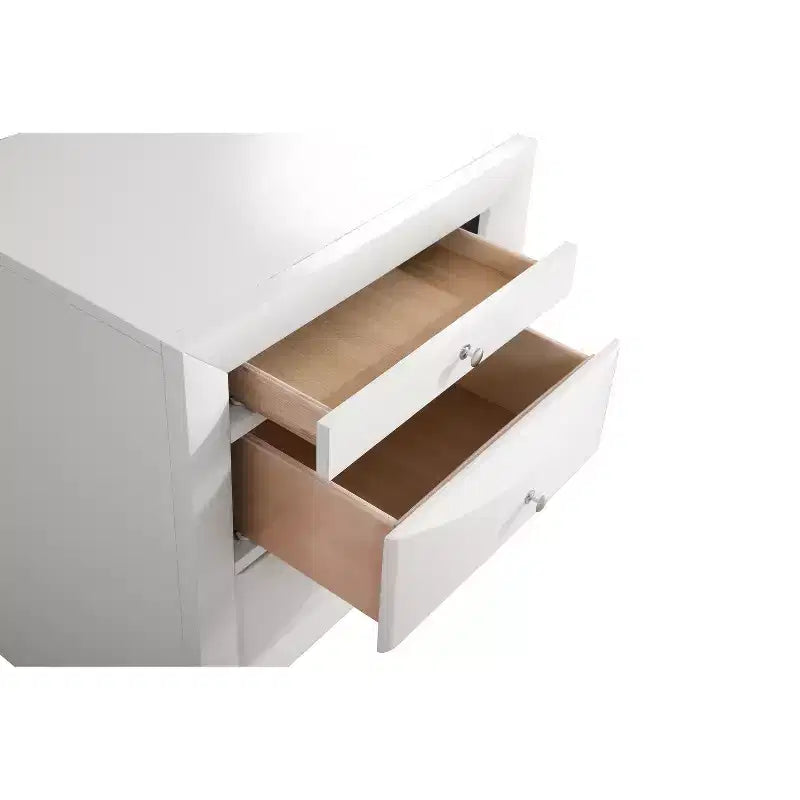 HomeStock Rectangle Cherry Wood Nighstand For Living Room and Bedroom