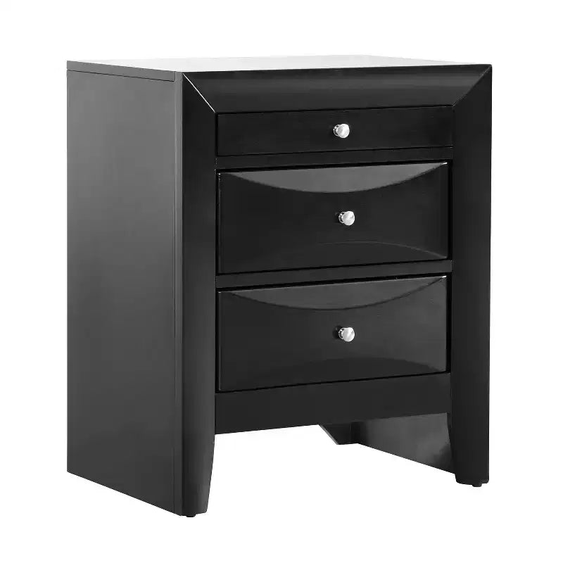 HomeStock Rectangle Cherry Wood Nighstand For Living Room and Bedroom