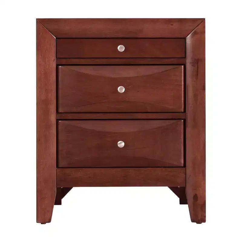 HomeStock Rectangle Cherry Wood Nighstand For Living Room and Bedroom