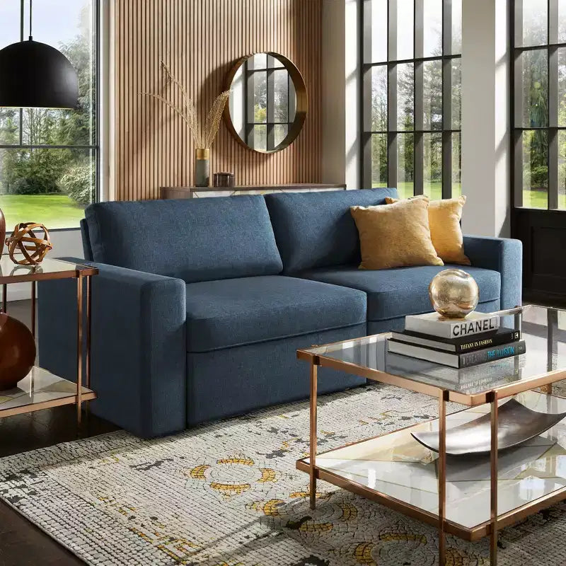 Castro Upholstered Loveseat with 2 Hidden Metal Wire Storage Drawers - iNSPIRE Q