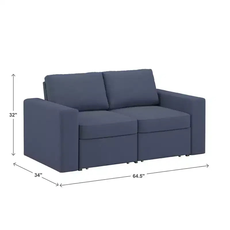 Castro Upholstered Loveseat with 2 Hidden Metal Wire Storage Drawers - iNSPIRE Q