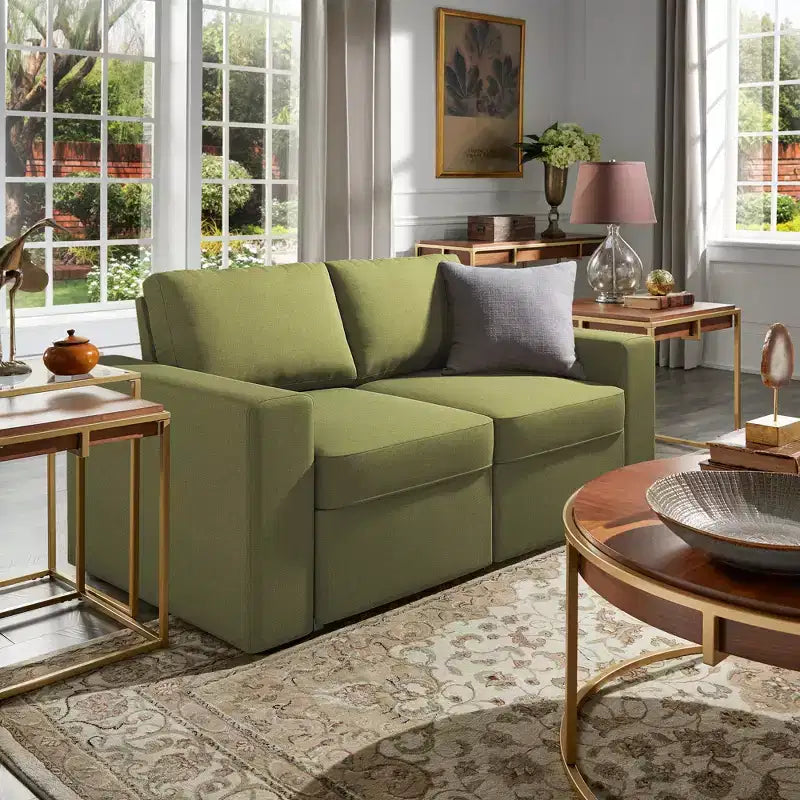 Castro Upholstered Loveseat with 2 Hidden Metal Wire Storage Drawers - iNSPIRE Q