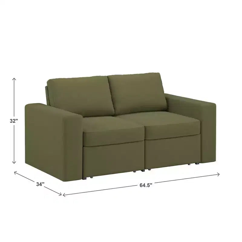 Castro Upholstered Loveseat with 2 Hidden Metal Wire Storage Drawers - iNSPIRE Q