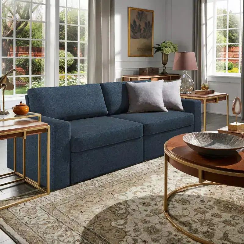 Castro Upholstered Loveseat with 2 Hidden Metal Wire Storage Drawers - iNSPIRE Q
