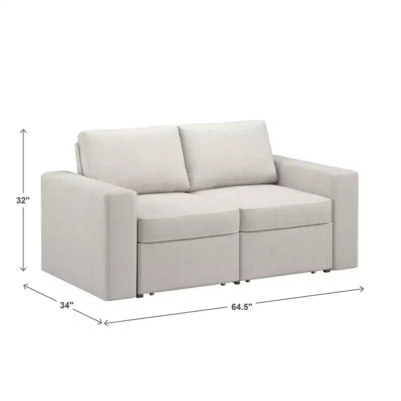 Castro Upholstered Loveseat with 2 Hidden Metal Wire Storage Drawers - iNSPIRE Q