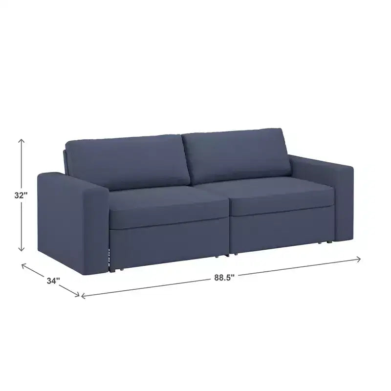 Castro Upholstered Loveseat with 2 Hidden Metal Wire Storage Drawers - iNSPIRE Q