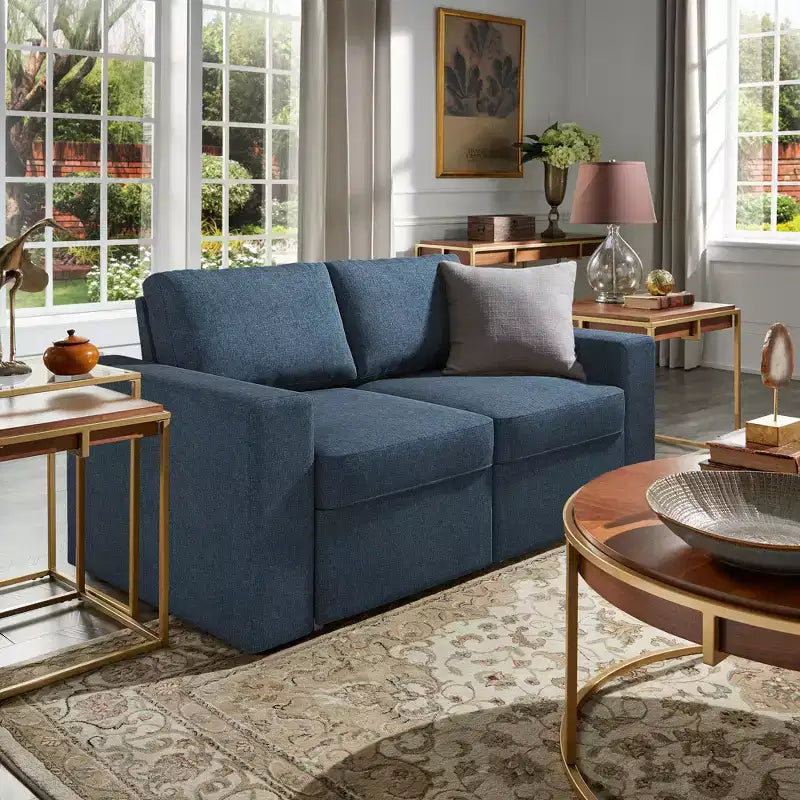 Castro Upholstered Loveseat with 2 Hidden Metal Wire Storage Drawers - iNSPIRE Q