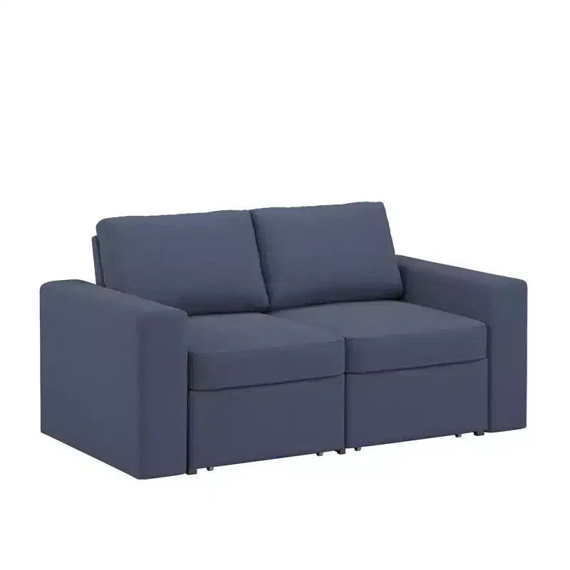 Castro Upholstered Loveseat with 2 Hidden Metal Wire Storage Drawers - iNSPIRE Q