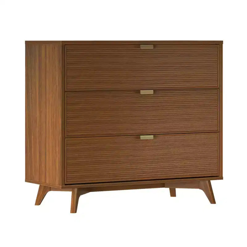 Linea Tambour 3 Drawer Dresser with Brass Pull