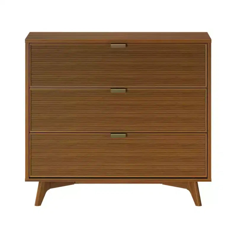 Linea Tambour 3 Drawer Dresser with Brass Pull