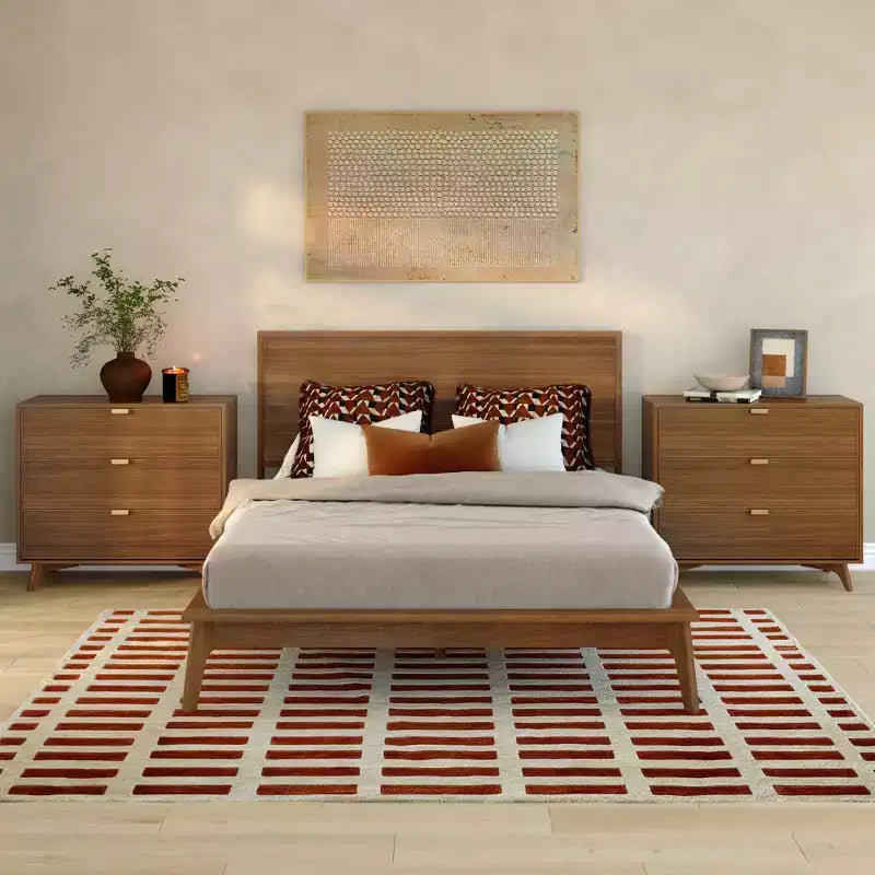 Linea Tambour 3 Drawer Dresser with Brass Pull
