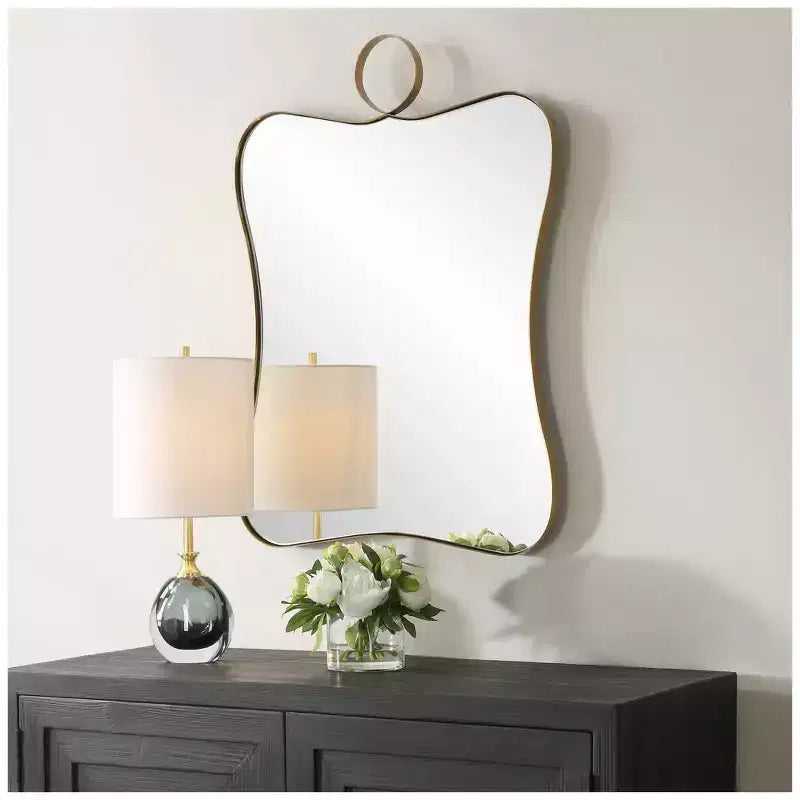 Uttermost Talia 24 x 33 Antique Brass Vanity Mirror
