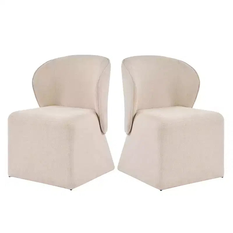 Christopher Knight Home Arthit Modern Metal Upholstered Dining Chairs with Curved Backrest (Set of 2)