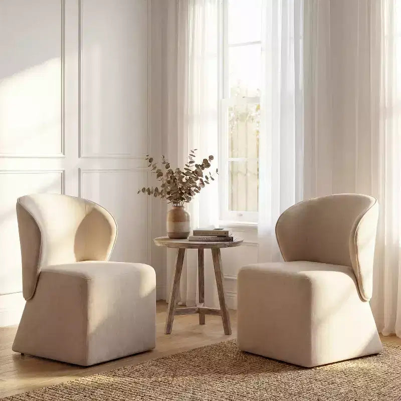Christopher Knight Home Arthit Modern Metal Upholstered Dining Chairs with Curved Backrest (Set of 2)