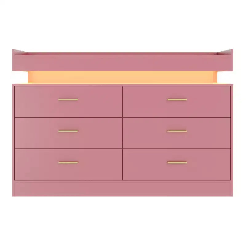 Acekool TV Stand Cabinet, Floating Countertop Coffee Bar Sideboard, 6 Drawer Storage for Living Room