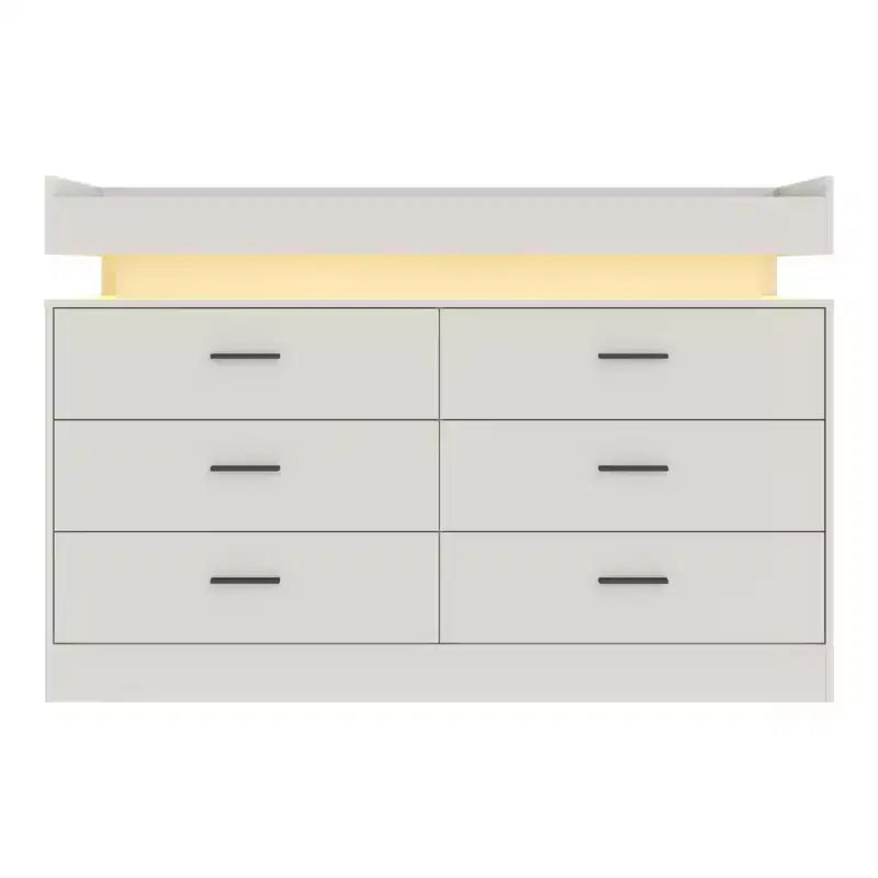 Acekool TV Stand Cabinet, Floating Countertop Coffee Bar Sideboard, 6 Drawer Storage for Living Room