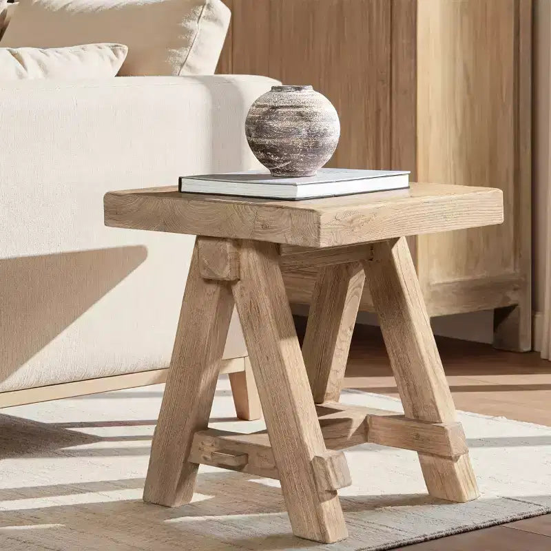 Jennifer Taylor Home Hawthorne 18 Square Reclaimed Elm Trestle Side Table