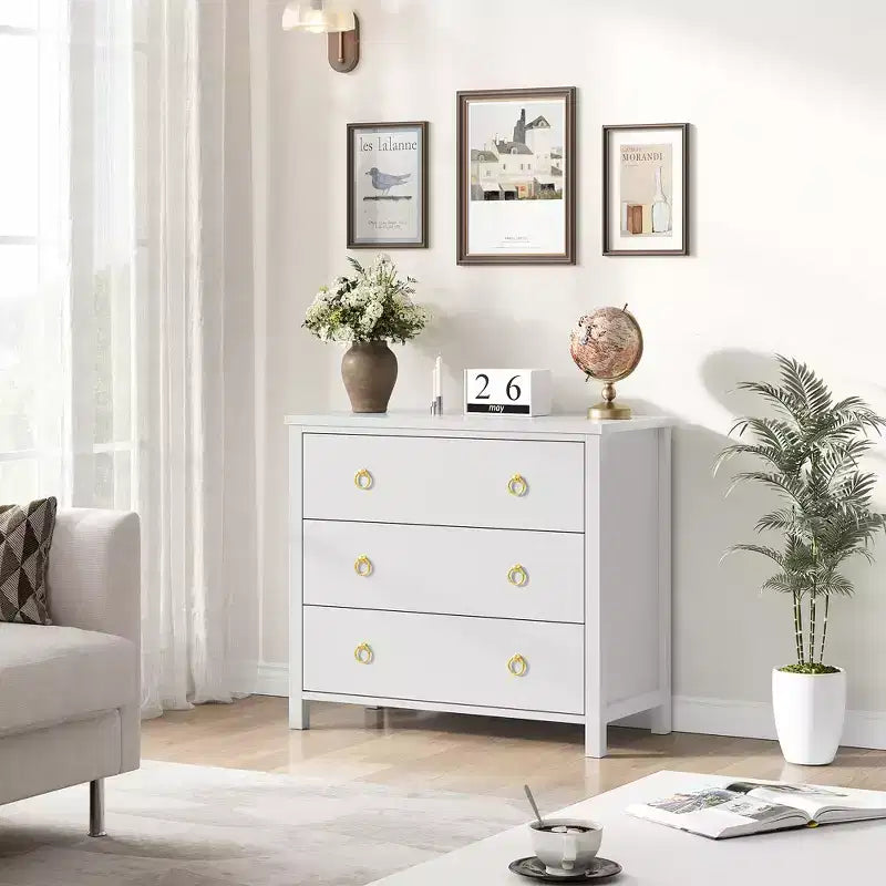 29 Tall Dresser with 3 Drawers & Storage Cabinet - Nightstands,Versatile Clothes Organizer for Bedroom, Closet, Living Room & Hallway