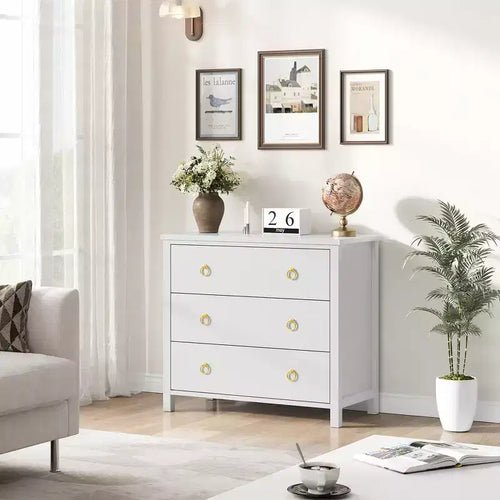 29 Tall Dresser with 3 Drawers & Storage Cabinet - Nightstands,Versatile Clothes Organizer for Bedroom, Closet, Living Room & Hallway