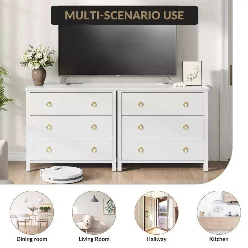 29 Tall Dresser with 3 Drawers & Storage Cabinet - Nightstands,Versatile Clothes Organizer for Bedroom, Closet, Living Room & Hallway