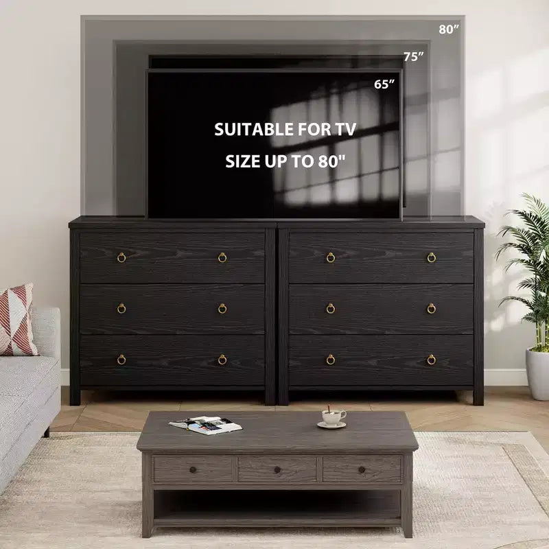 29 Tall Dresser with 3 Drawers & Storage Cabinet - Nightstands,Versatile Clothes Organizer for Bedroom, Closet, Living Room & Hallway