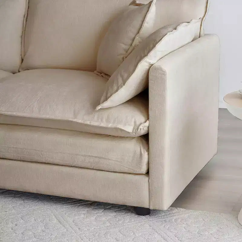 Homy Casa Oversized Deep Accent Chair with Toss Pillow, Beige