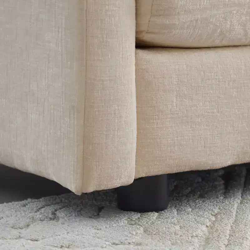 Homy Casa Oversized Deep Accent Chair with Toss Pillow, Beige