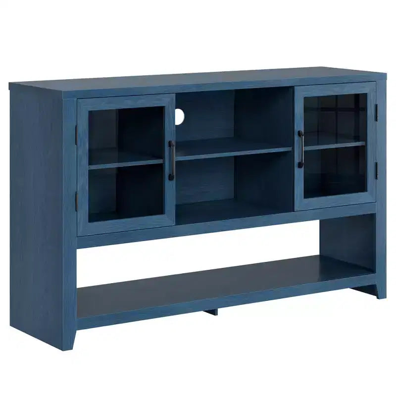 Sideboard Buffet Storage Cabinet with 3 Shelves and 2 Doors, 53 in Wide Coffee Bar Cabinet Farmhouse Credenza Table for Living Room Kitchen Entryway