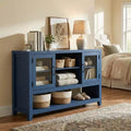 Sideboard Buffet Storage Cabinet with 3 Shelves and 2 Doors, 53 in Wide Coffee Bar Cabinet Farmhouse Credenza Table for Living Room Kitchen Entryway