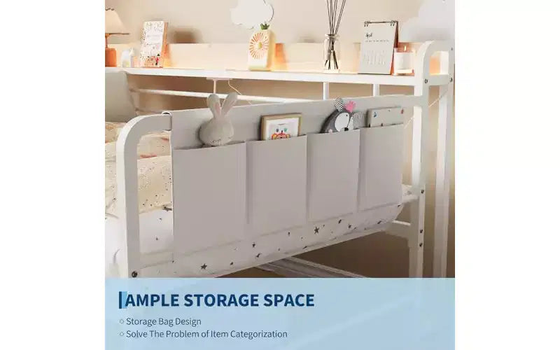 Daybed with Trundle Bed,Twin Bed Frame with Storage Headboard and LED Light,Heavy Duty Metal Day Bed Pop Up Trundle Bed for Living Room,Bedroom