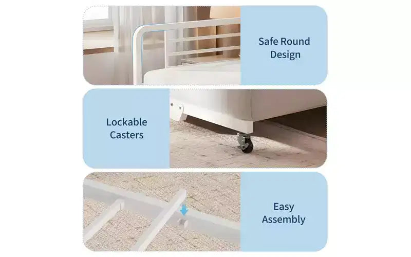 Daybed with Trundle Bed,Twin Bed Frame with Storage Headboard and LED Light,Heavy Duty Metal Day Bed Pop Up Trundle Bed for Living Room,Bedroom
