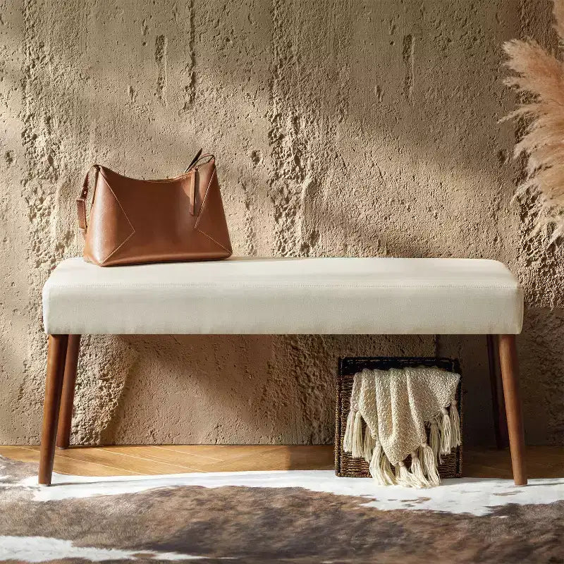 Adam Dining Bench with Solid Wood Legs and Foot Pads|ART OF LIVING DESIGNS
