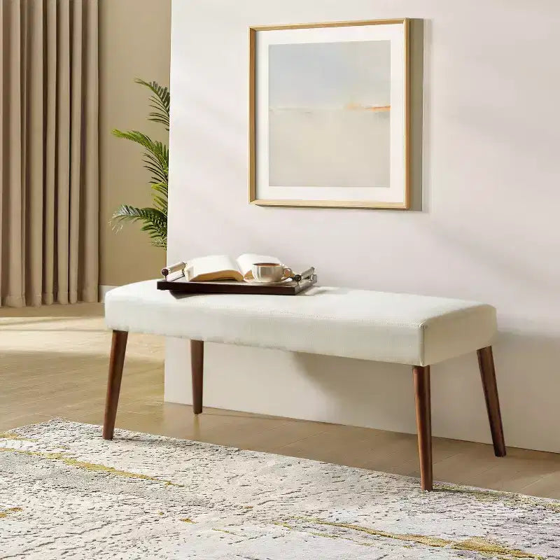 Adam Dining Bench with Solid Wood Legs and Foot Pads|ART OF LIVING DESIGNS