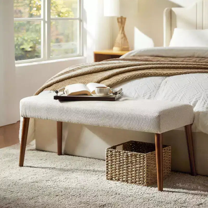 Adam Dining Bench with Solid Wood Legs and Foot Pads|ART OF LIVING DESIGNS