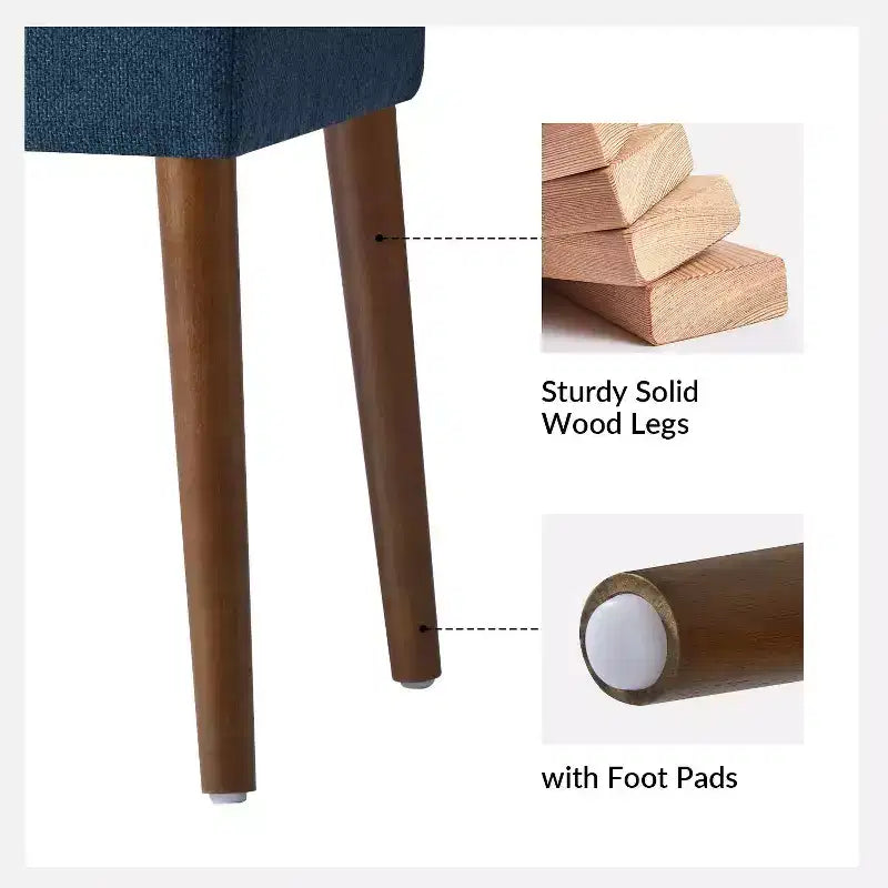 Adam Dining Bench with Solid Wood Legs and Foot Pads|ART OF LIVING DESIGNS