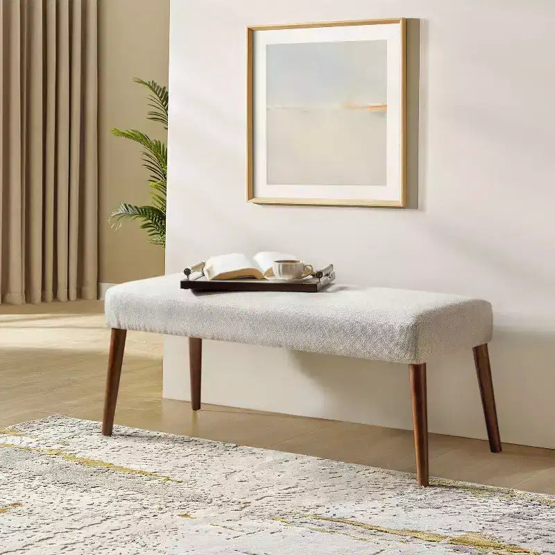 Adam Dining Bench with Solid Wood Legs and Foot Pads|ART OF LIVING DESIGNS