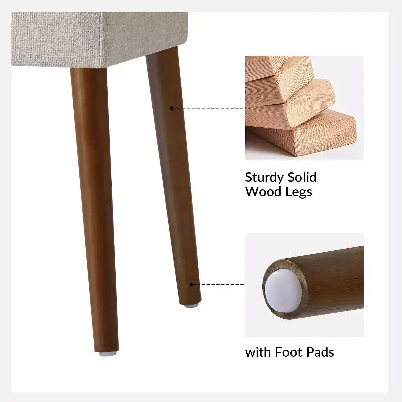 Adam Dining Bench with Solid Wood Legs and Foot Pads|ART OF LIVING DESIGNS