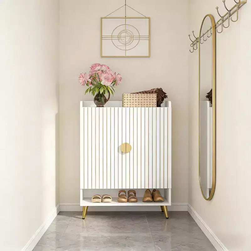 GDFStudio Camden Modern 7-Tier Adjustable Wood Shoe Cabinet