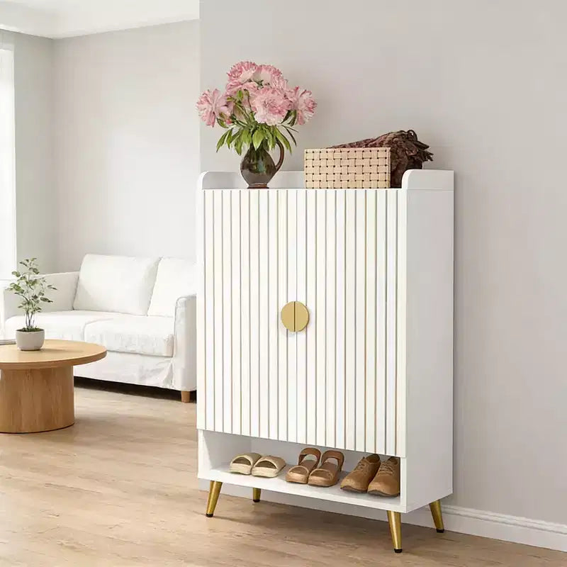 GDFStudio Camden Modern 7-Tier Adjustable Wood Shoe Cabinet