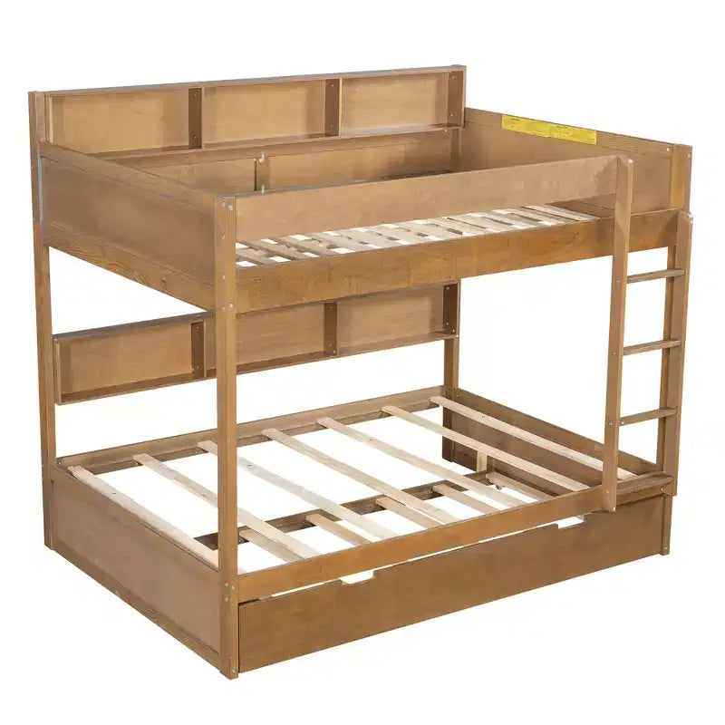 Twin over twin/Full over full Bunk Bed with Trundle&Storage Shelves - ModernLuxe
